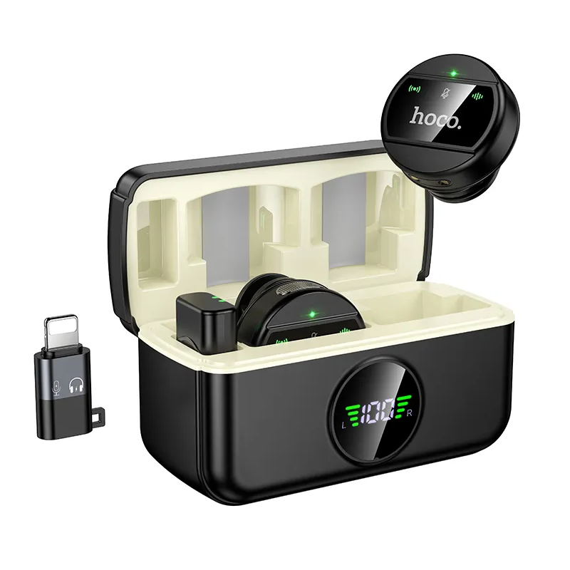 Lavalier HOCO L22, USB-C / Lightning, Conjunto de 2 peças, Preto