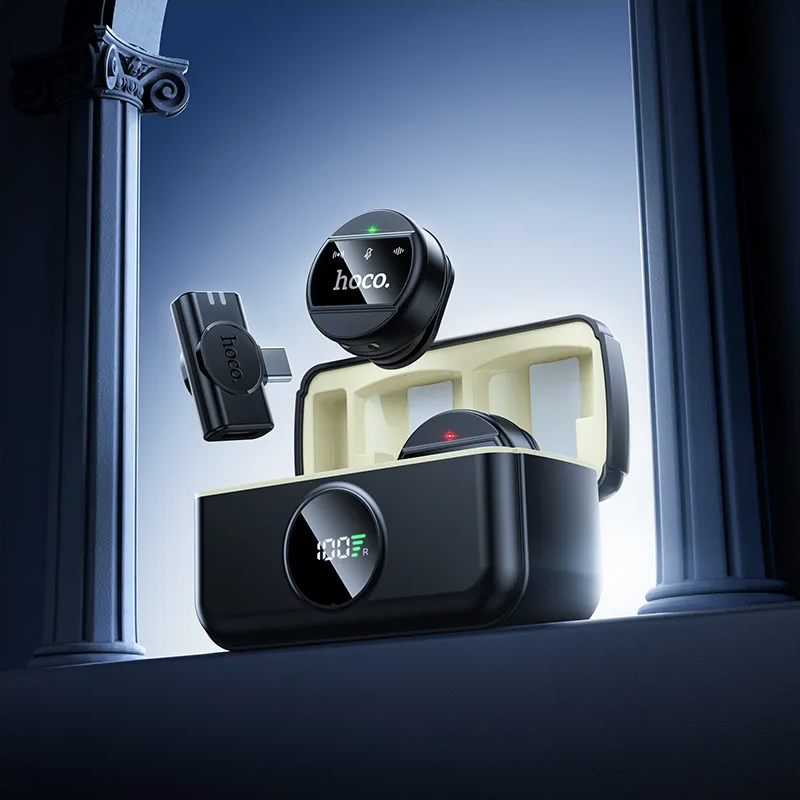 Lavalier HOCO L22, USB-C / Lightning, Conjunto de 2 peças, Preto