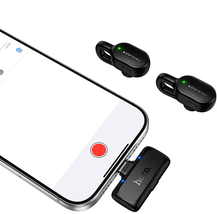 Lavalier HOCO L27, USB-C, Conjunto de 2 peças, Preto