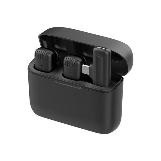 Lavalier Techsuit LW4, USB-C, Conjunto 2 peças, Preto