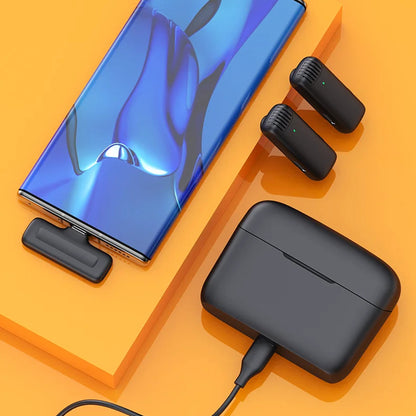 Lavalier Techsuit LW4, USB-C, Conjunto 2 peças, Preto