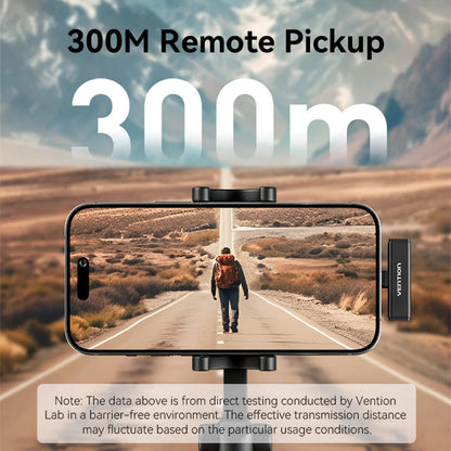 Vention Clip-On Lavalier, USB-C, Set of 2 pieces, Black