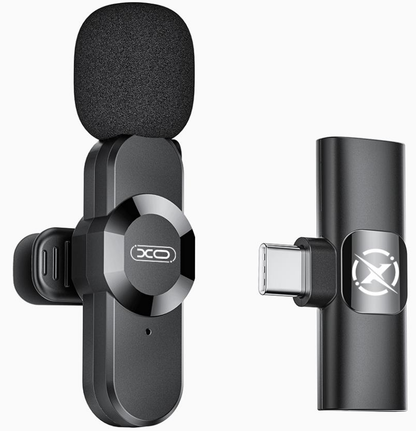 Lavalier XO Design MC14 Dual, USB-C / Lightning, Conjunto de 2 peças, Preto