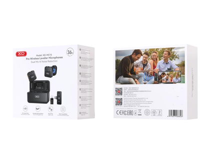 Lavalier XO Design MC15 Dual, USB-C / Lightning, Conjunto de 2 unidades, Preto