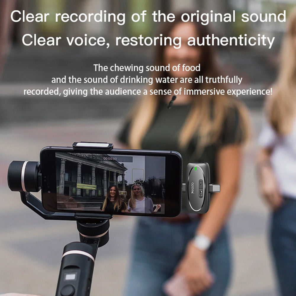 Lavalier Yesido KR15, USB-C / Lightning, Conjunto de 2 peças, Preto