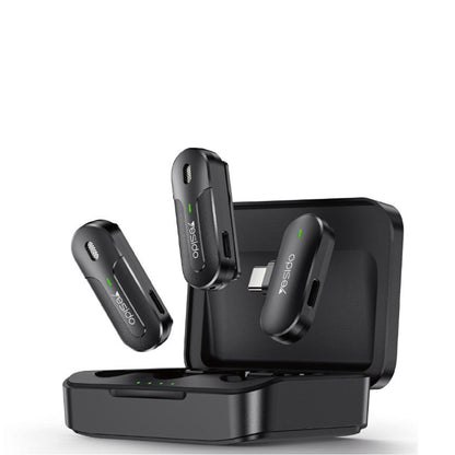Lavalier Yesido KR17, USB-C, Conjunto de 2 peças, Preto