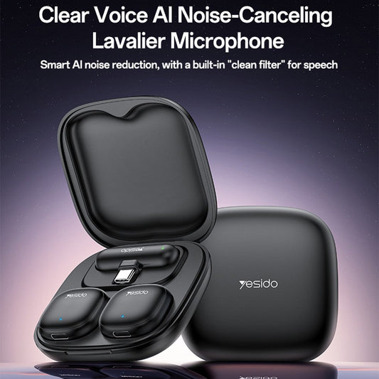 Lavaliera Yesido KR20, Lightning, Conjunto de 2 peças, Preta