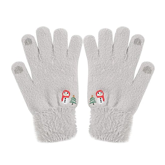 Luvas de Inverno Táteis Senhora Techsuit ST0011, Tamanho 17cm, Cinza