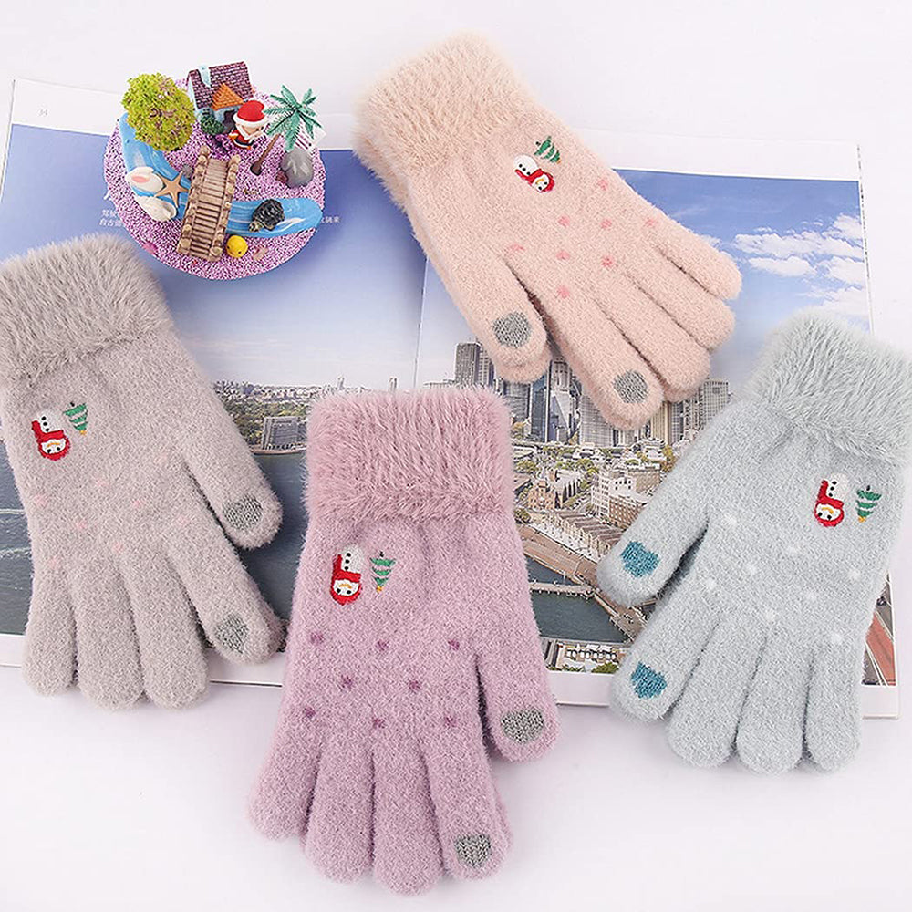 Luvas de Inverno Táteis Senhora Techsuit ST0011, Tamanho 17cm, Cinza