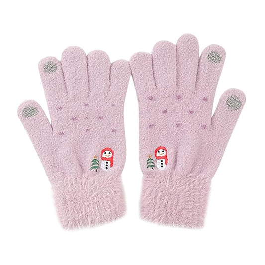 Luvas de Inverno Táteis Senhora Techsuit ST0011, Tamanho 17cm, Roxo