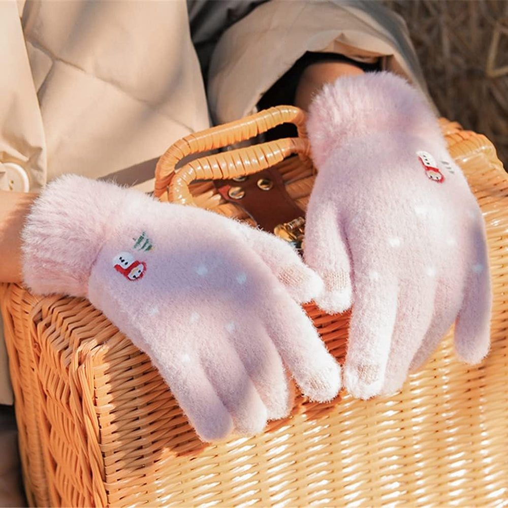 Luvas de Inverno Táteis Senhora Techsuit ST0011, Tamanho 17cm, Rosa