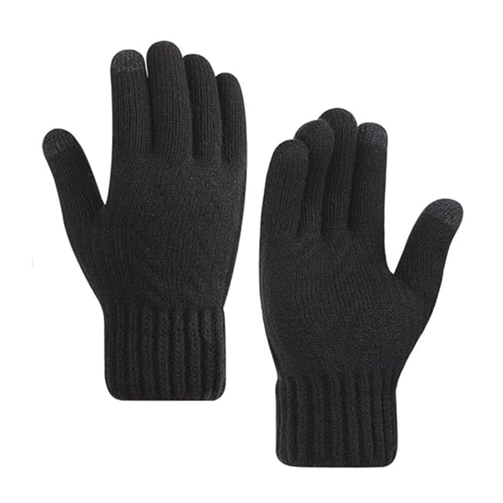 Luvas de Inverno Táteis Senhora Techsuit ST0015, Tamanho 17cm, Pretas