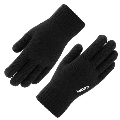 Luvas de Inverno Táteis Iwarm ST0005, Tamanho 21cm, Pretas