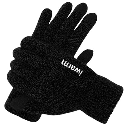 Luvas de Inverno Táteis Iwarm ST0005, Tamanho 21cm, Pretas