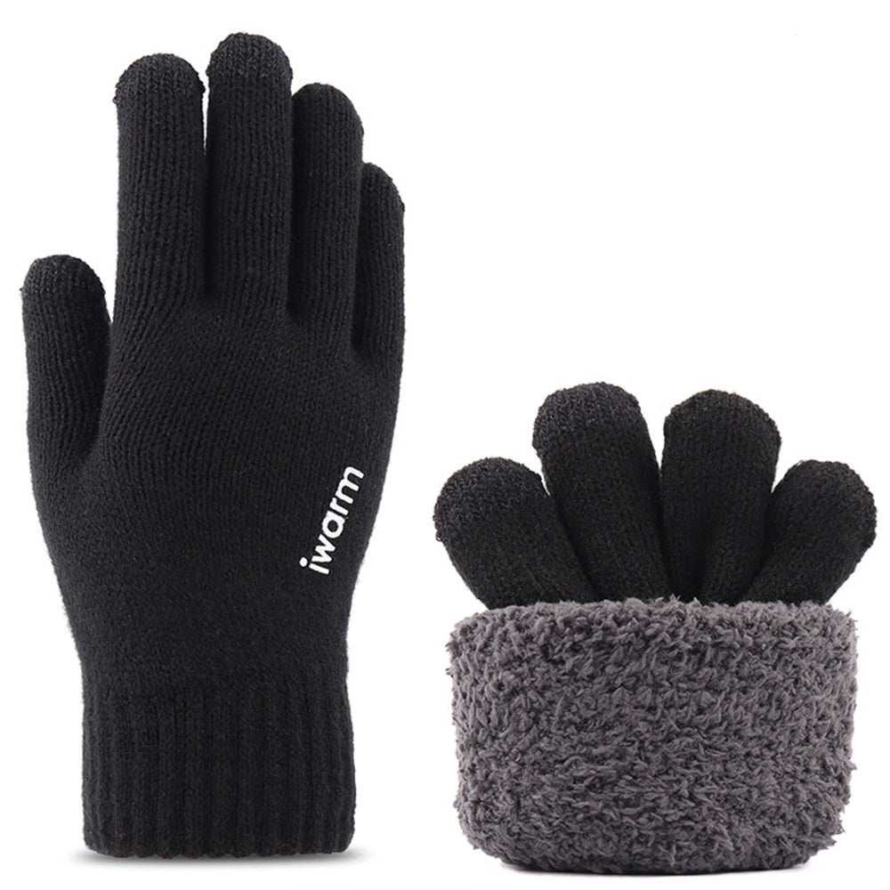 Luvas de Inverno Táteis Iwarm ST0005, Tamanho 21cm, Pretas