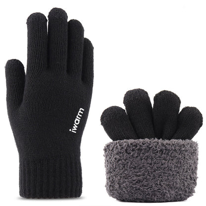 Luvas de Inverno Táteis Iwarm ST0005, Tamanho 21cm, Pretas