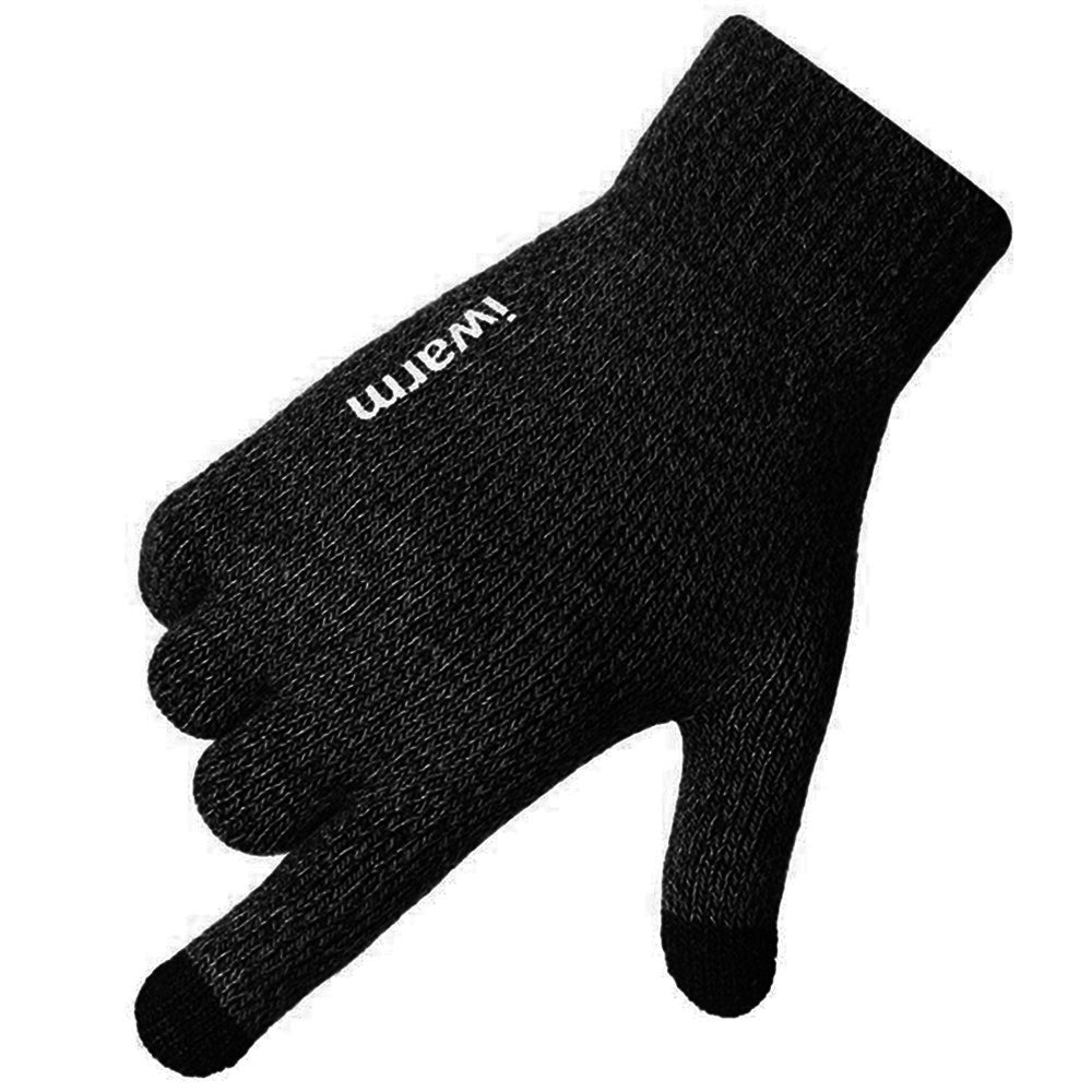 Luvas de Inverno Táteis Iwarm ST0005, Tamanho 21cm, Pretas