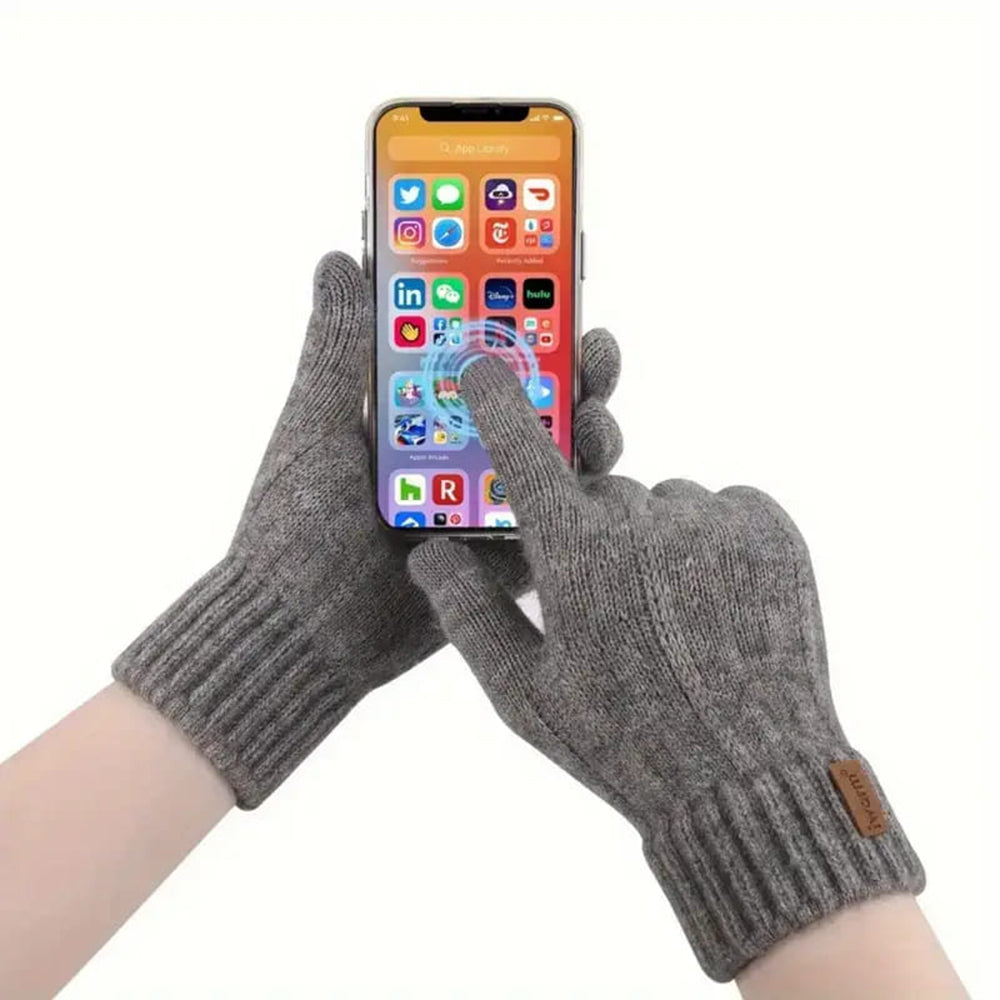 Iwarm ST0016 Touchscreen Winter Gloves, Size 22cm, Gray