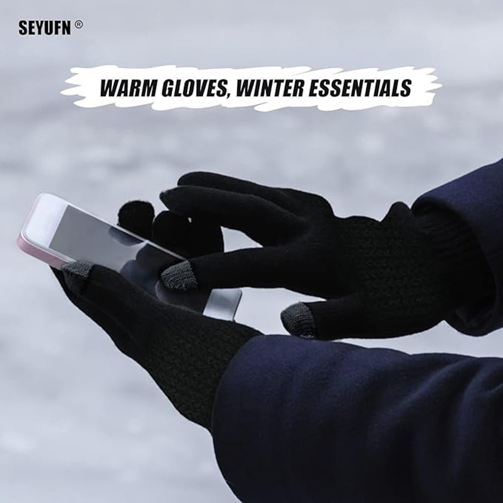 Unisex Winter Touchscreen Gloves Techsuit ST0012, Size 22cm, Brown
