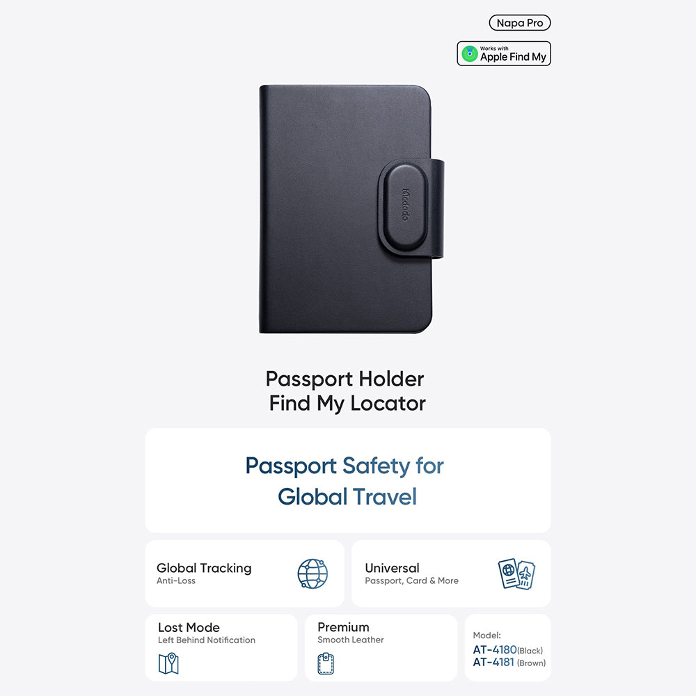 Mcdodo SmartTag Passport Napa Pro AT-4180 para iOS Series, Preto