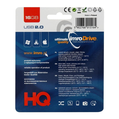 Memória Externa USB-A Imro, 16Gb