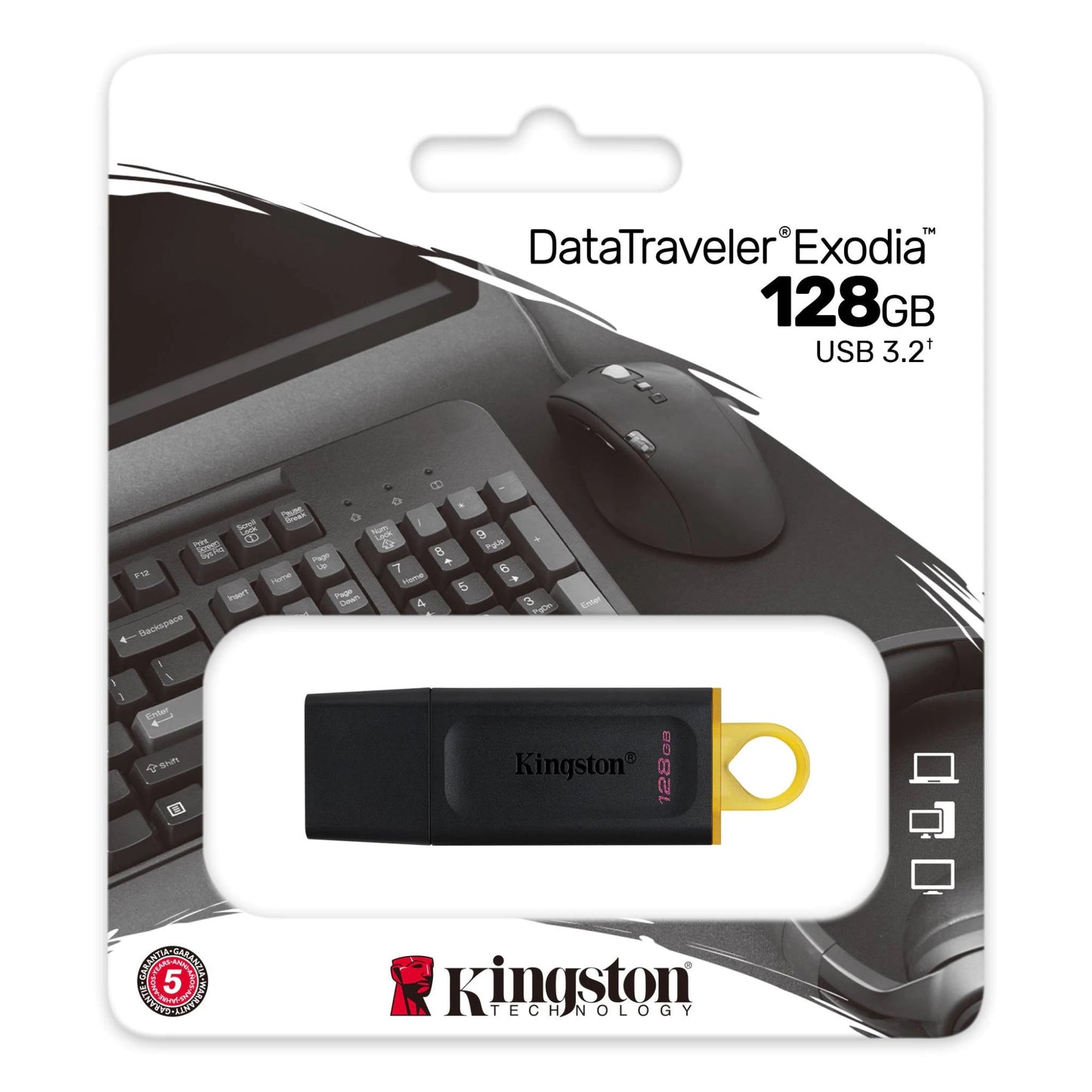 Memória externa USB-A 3.2 Kingston DT Exodia, 128Gb DTX/128GB