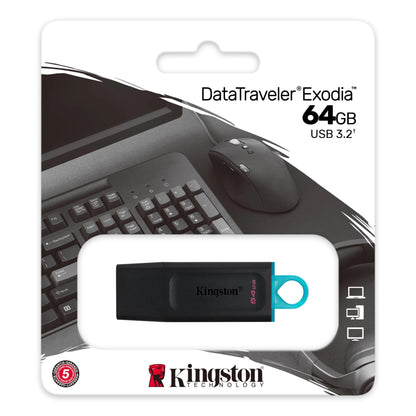 Memória externa USB-A 3.2 Kingston DT Exodia, 64Gb DTX/64GB