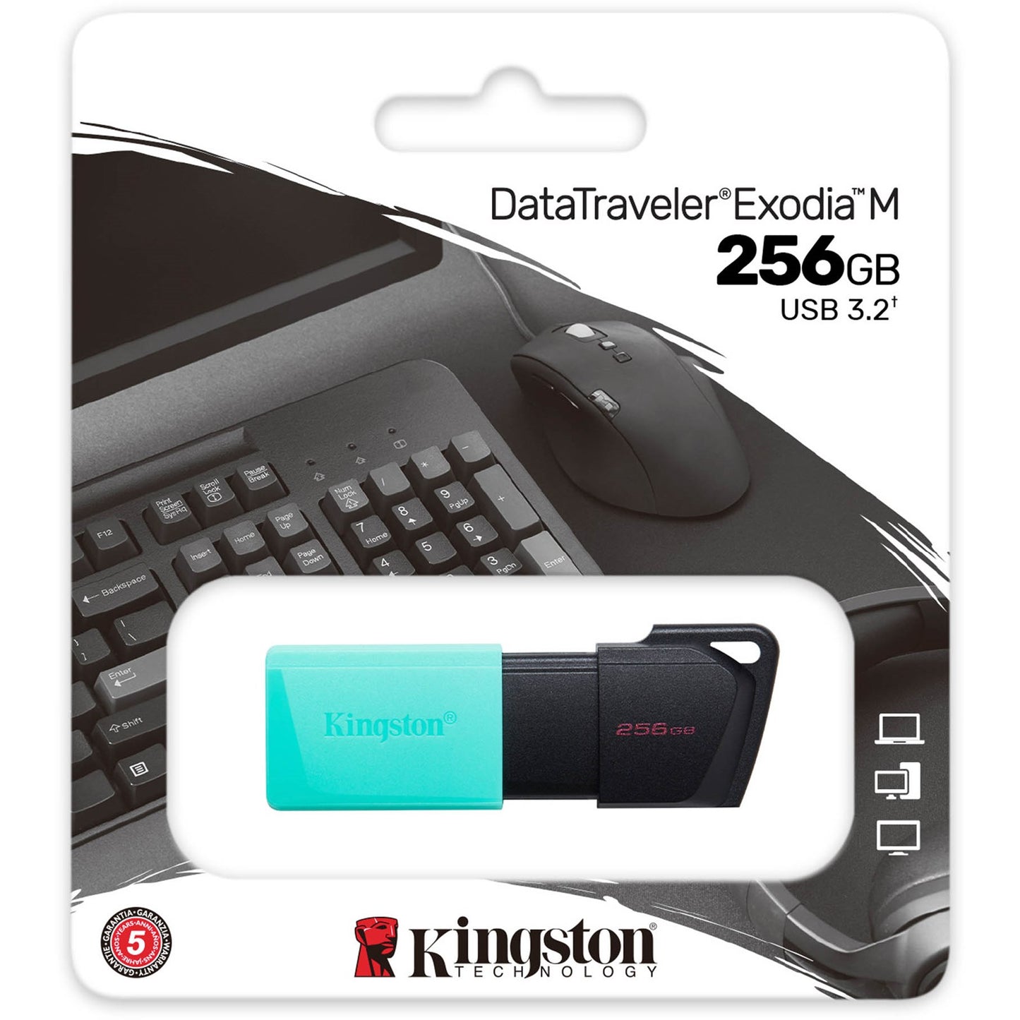 Memória externa USB-A 3.2 Kingston DT Exodia M, 256Gb DTXM/256GB