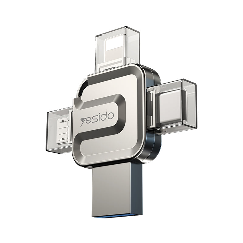 External Memory USB-A 3.0 / Lightning / USB-C / microUSB Yesido FL15, 128Gb