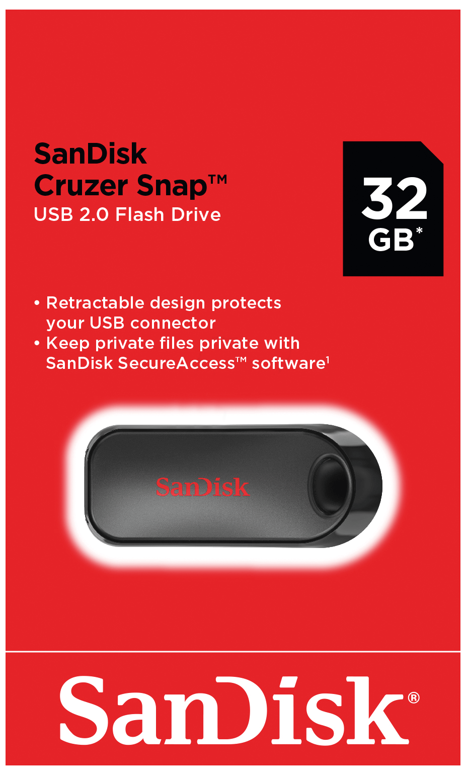 External USB-A Memory SanDisk Cruzer Snap, 32Gb SDCZ62-032G-G35