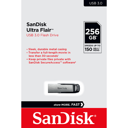 External Memory USB-A 3.0 SanDisk Ultra Flair, 256GB SDCZ73-256G-G46