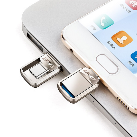 Memória Externa USB-A 3.1 / USB-C Eaget CU20, 64Gb