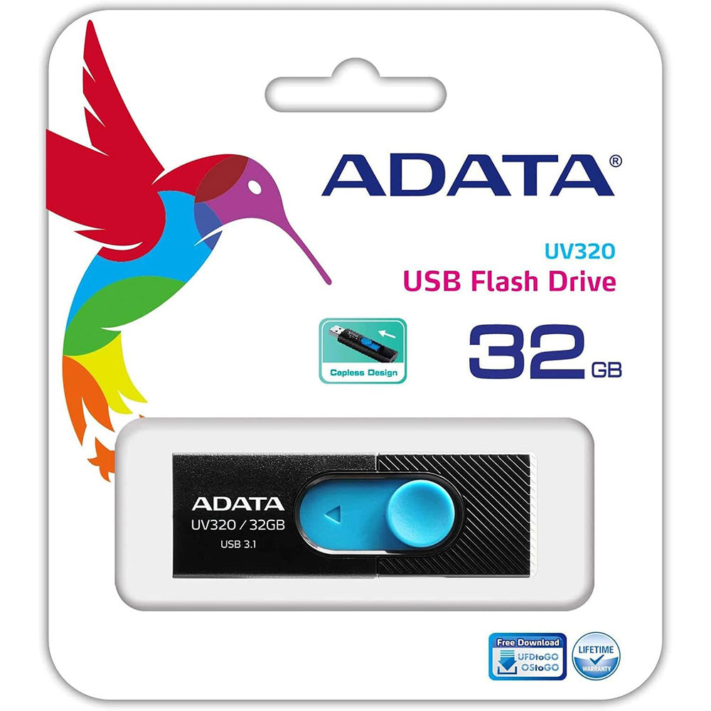 Memória Externa USB-A 3.1 Adata UV320, 32 GB AUV320-32G-RBKBL
