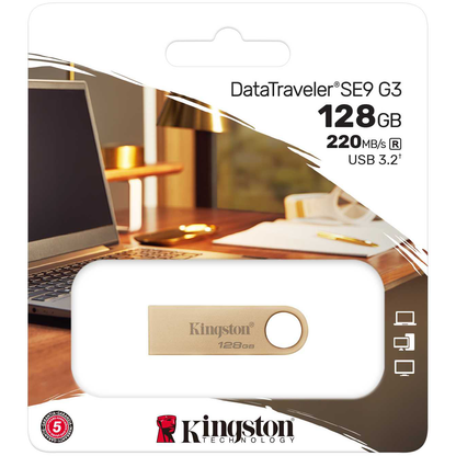 Memória externa USB-A 3.2 Kingston DT SE9 G3, 128Gb DTSE9G3/128GB 