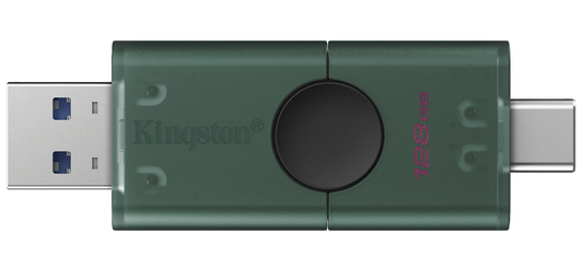 Memória Externa USB-A 3.2 / USB-C Kingston Duo, 128Gb DTDEG2/128GB