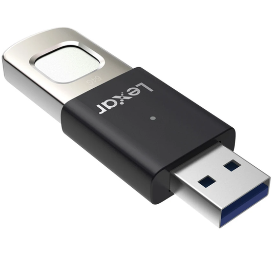 Memória Externa USB-A 3.2 Lexar JumpDrive Fingerprint F35 Pro, 64Gb