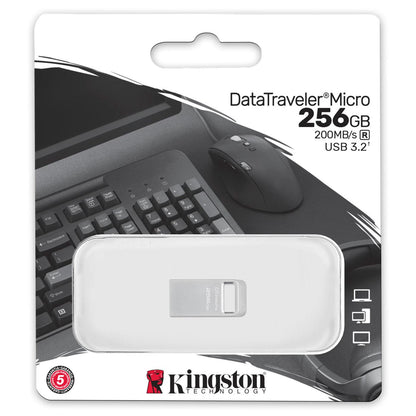 Memória Externa USB-A 3.2 Micro G2 da Kingston USB-A 3.2, 256Gb DTMC3G2/256GB 