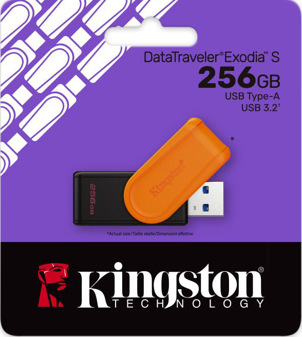 Memória Externa USB-A 3.2 Kingston DT Exodia S, 256Gb DTXS/256GB