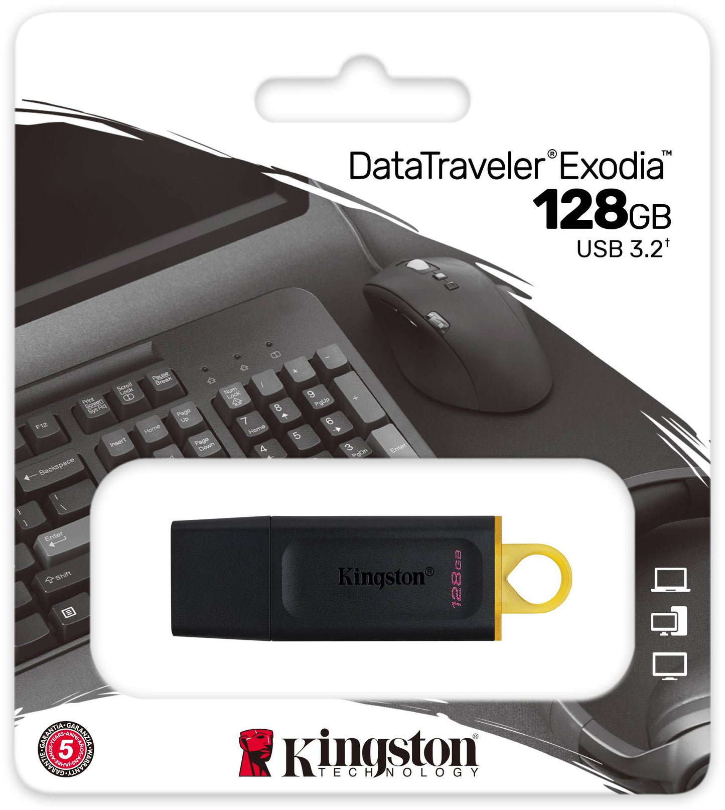 Memória Externa USB-A 3.2 Kingston DT Exodia, 128Gb DTX/128GB