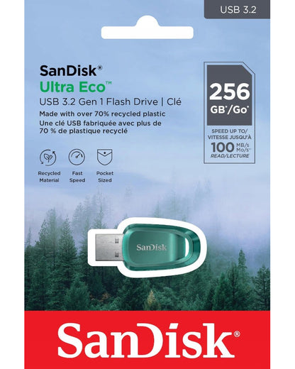 Memória Externa USB-A 3.2 SanDisk Ultra Eco, 256Gb SDCZ96-256G-G46