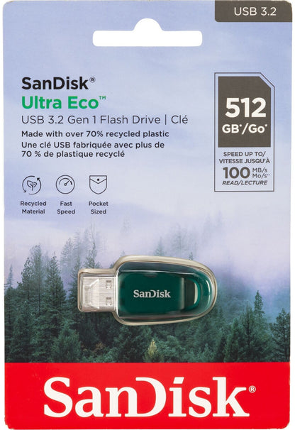 External USB-A 3.2 SanDisk Ultra Eco Memory, 512Gb SDCZ96-512G-G46