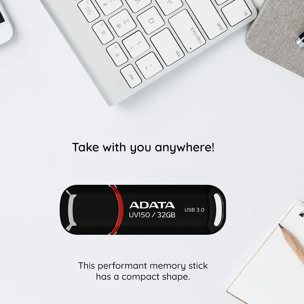 Memória Externa USB-A 3.2 Adata UV150, 128 GB AUV150-128G-RBK