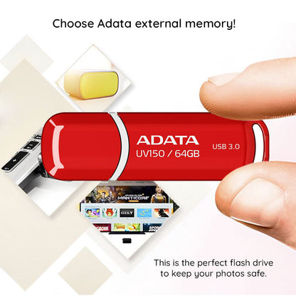 Memória Externa USB-A 3.2 Adata UV150, 128 GB AUV150-128G-RBK