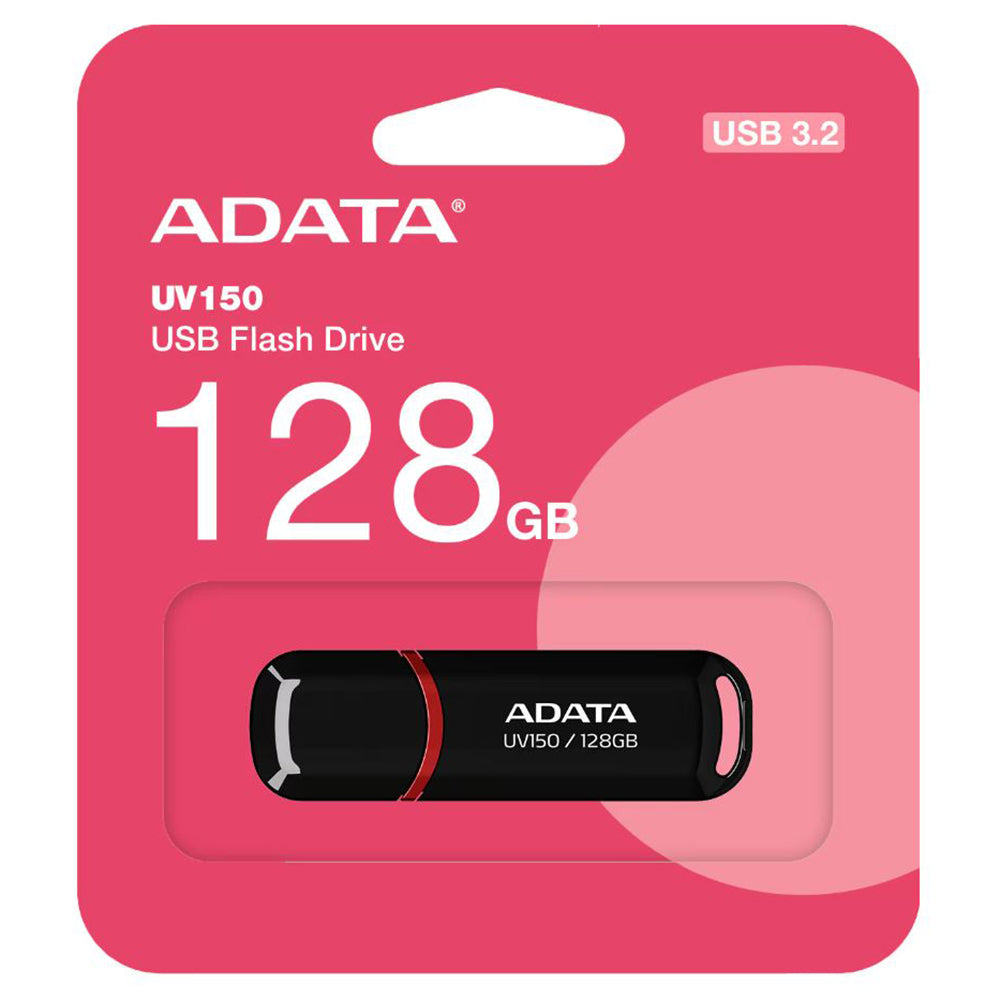 Memória Externa USB-A 3.2 Adata UV150, 128 GB AUV150-128G-RBK