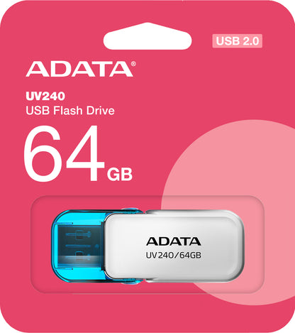 Memória externa USB-A Adata UV240, 64Gb AUV240-64G-RWH 