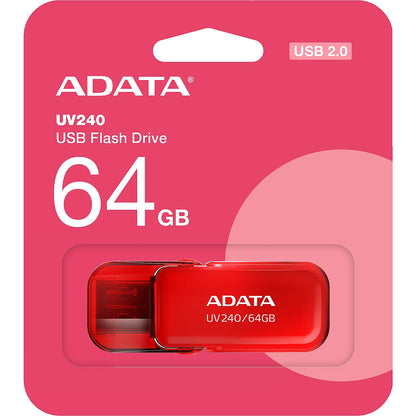 Memória externa USB-A Adata UV240, 64Gb AUV240-64G-RRD 