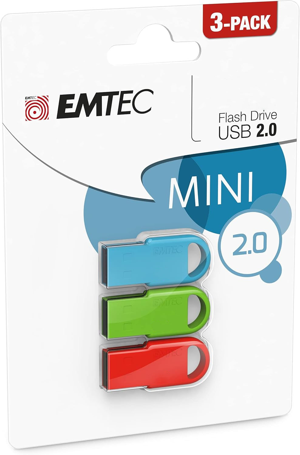 Memória Externa USB-A Emtec D250 Mini, 16Gb, Conjunto de 3 peças ECMMD16GD252P3