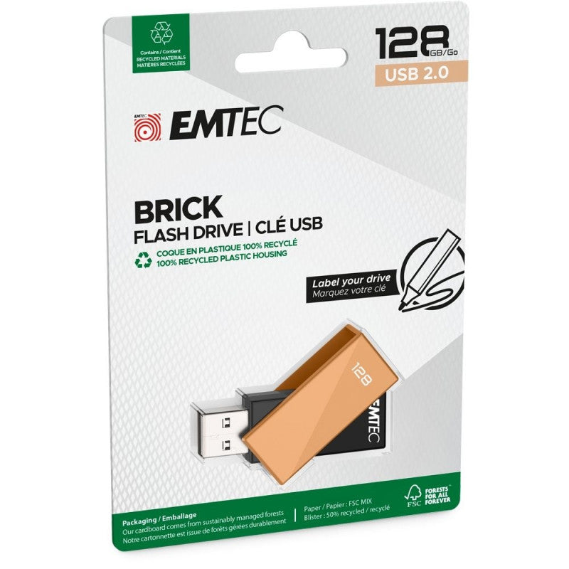 Memória Externa USB-A Emtec C350 Brick, 128Gb ECMMD128GC352