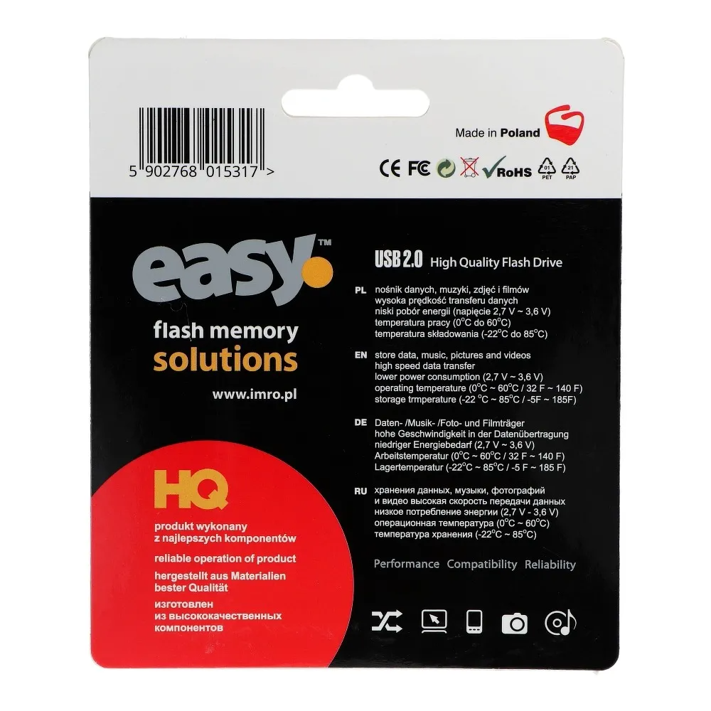 Memória Externa USB-A Imro Easy, 128Gb