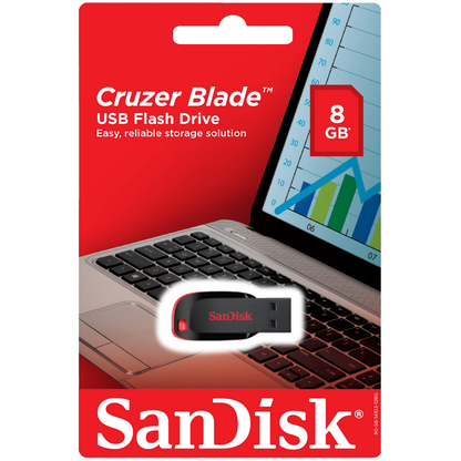 Memória externa USB-A SanDisk Cruzer Blade, 8Gb SDCZ50-008G-B35 